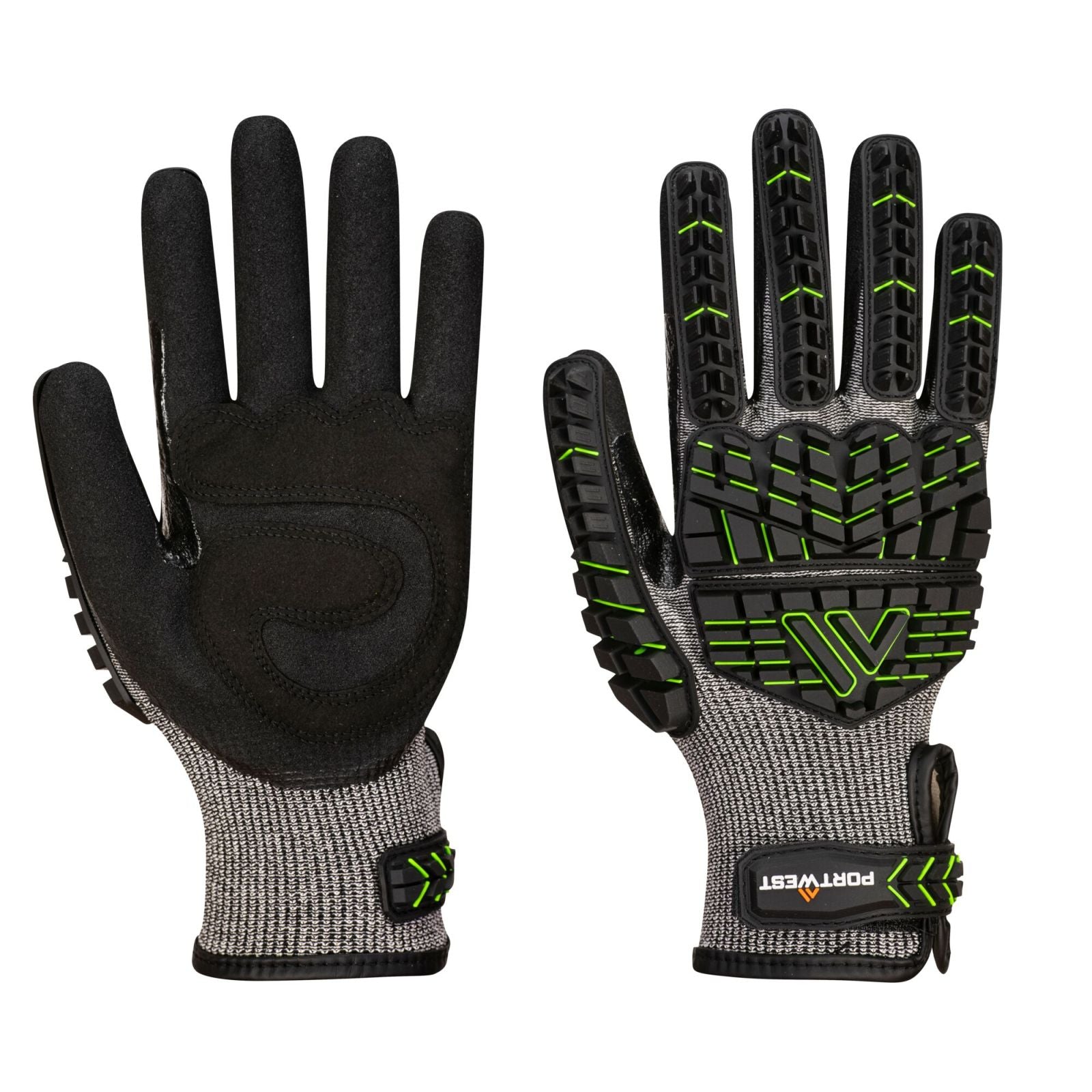 Portwest Handschoenen A755 zwart-groen(K3)