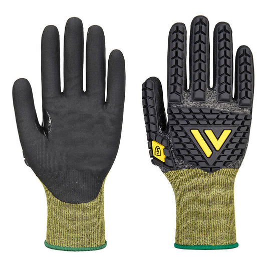 Portwest Impact protection Handbescherming Handschoenen A756 Nitril Antistatisch ESD snijklasse E zwart(K8)