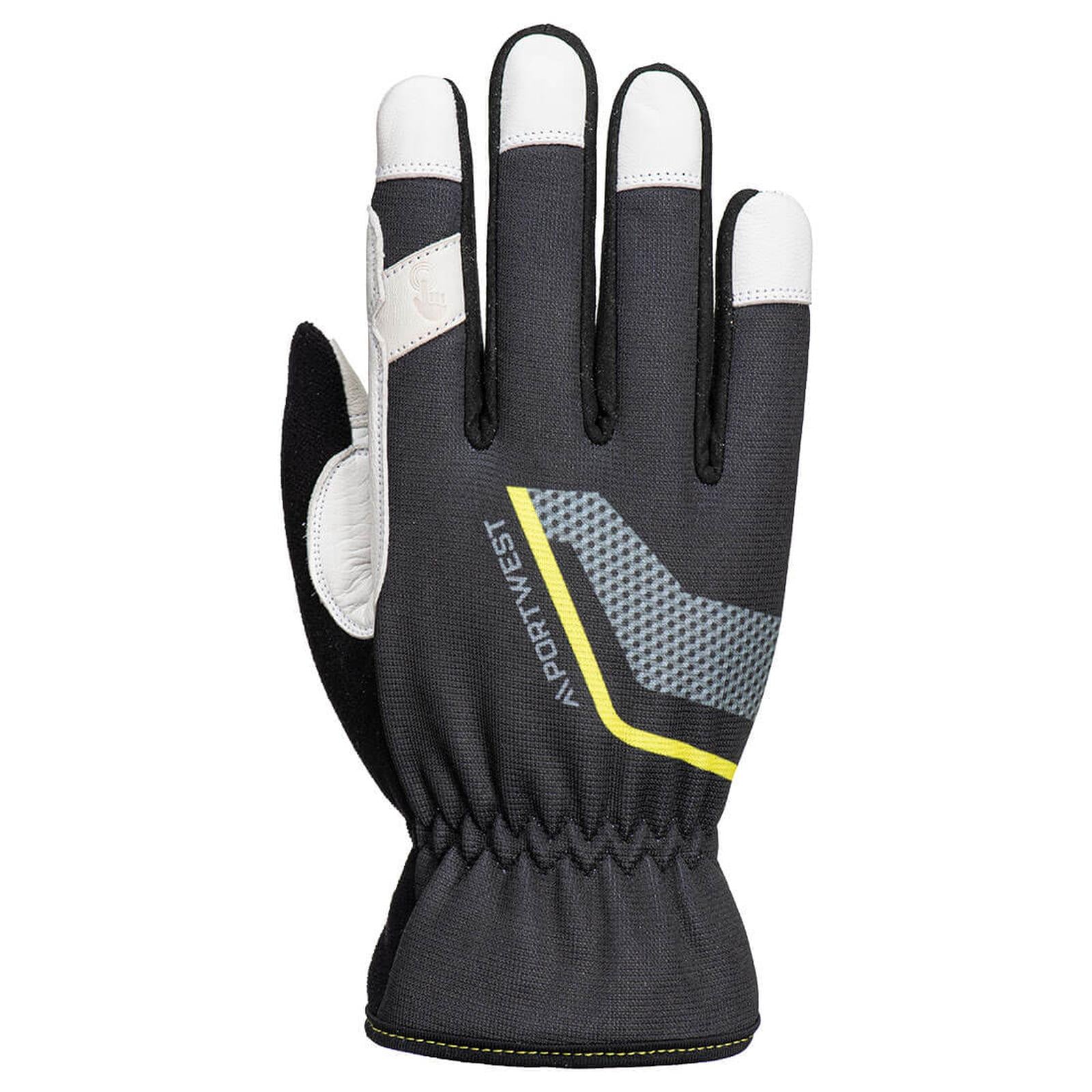 Portwest Mechanische Handschoenen Handbescherming Handschoen A775 Stretch leder zwart(BK)