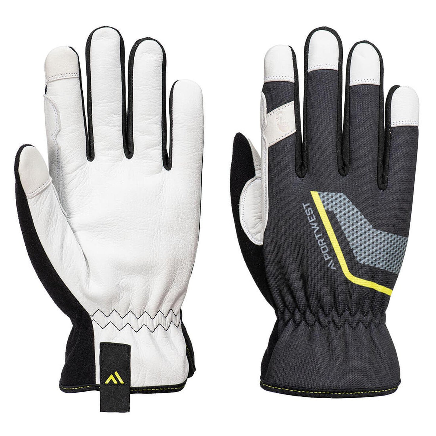 Portwest Mechanische Handschoenen Handbescherming Handschoen A775 Stretch leder zwart(BK)