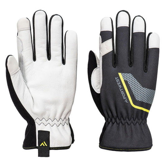 Portwest Mechanische Handschoenen Handbescherming Handschoen A775 Stretch leder zwart(BK)
