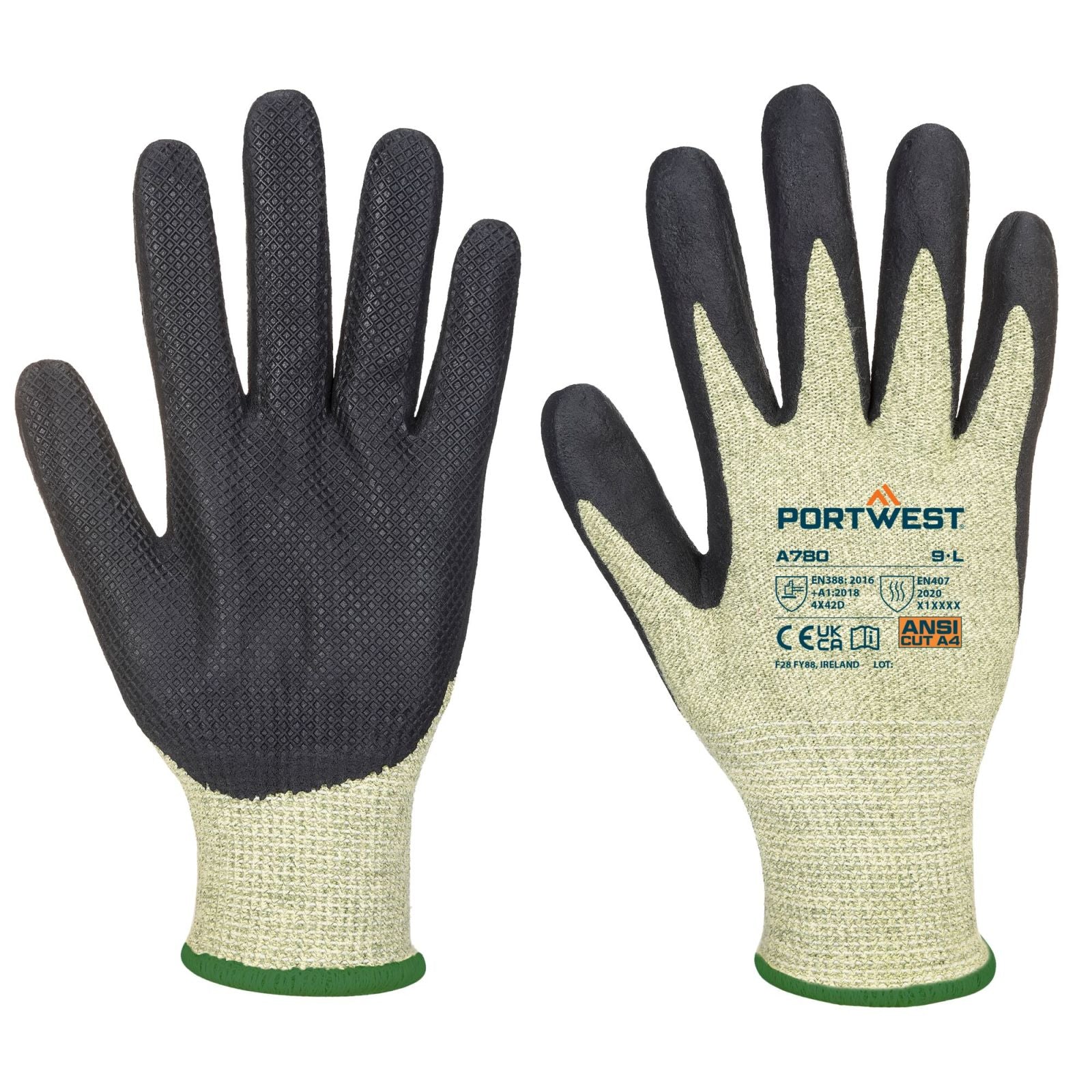 Portwest Handschoenen A780 groen-zwart(E8)