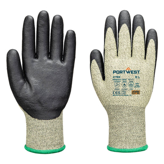 Portwest Handbescherming Vlamboog bestendige handschoenen Handschoenen A783 arc grip 13E Niveau 3 groen-zwart(E8)