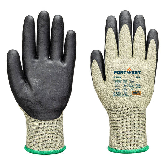 Portwest Handbescherming Vlamboog bestendige handschoenen Handschoenen A783 arc grip 13E Niveau 3 groen-zwart(E8)