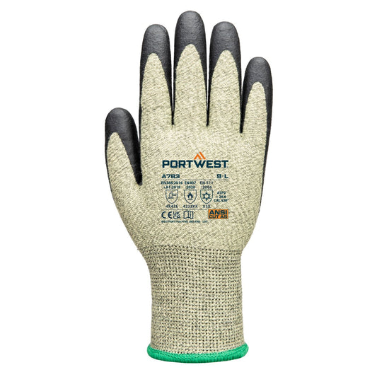 Portwest Handbescherming Vlamboog bestendige handschoenen Handschoenen A783 arc grip 13E Niveau 3 groen-zwart(E8)