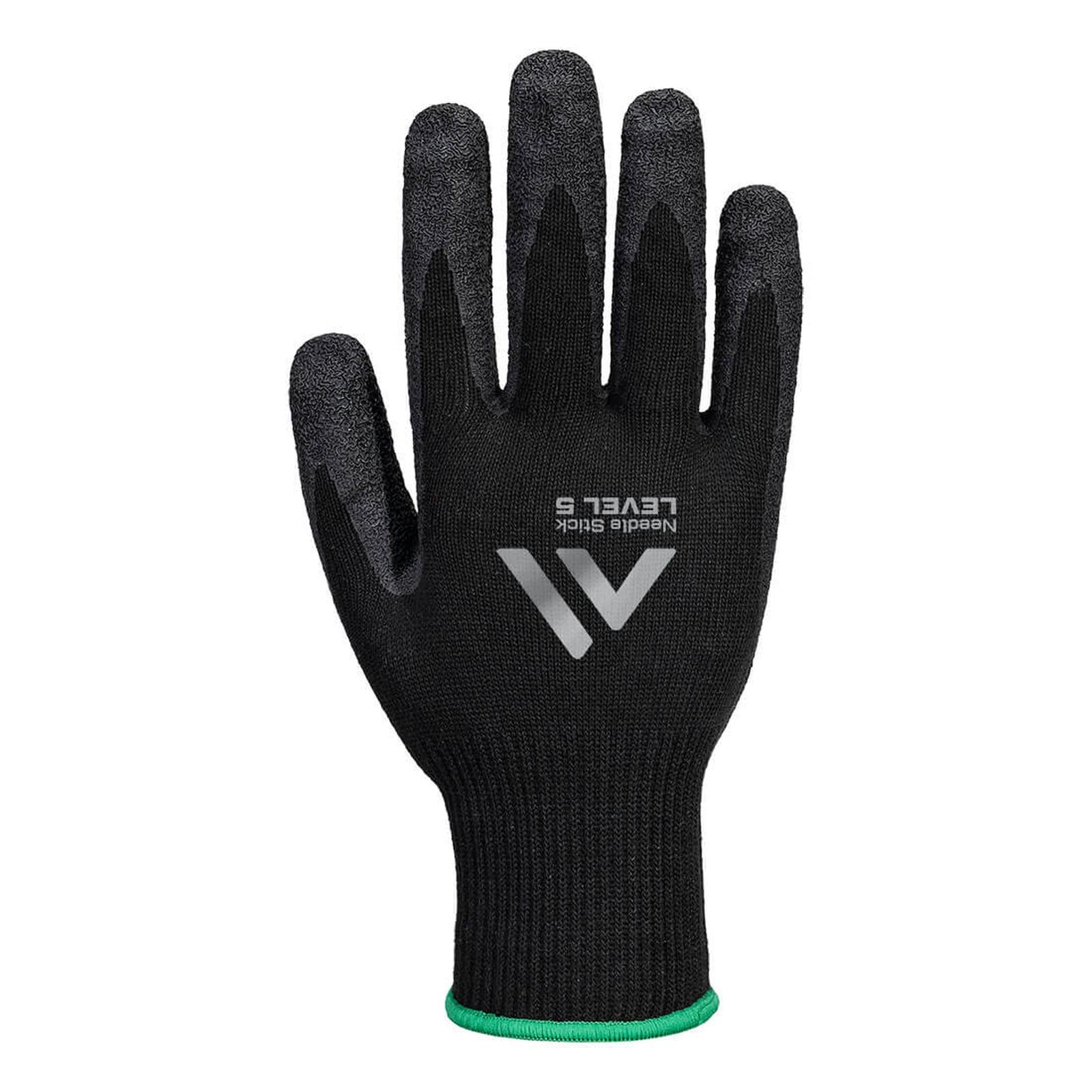 Portwest Handbescherming Specialistische Handschoenen Handschoenen A793 naalden F10 latex gerimpeld zwart(K8)