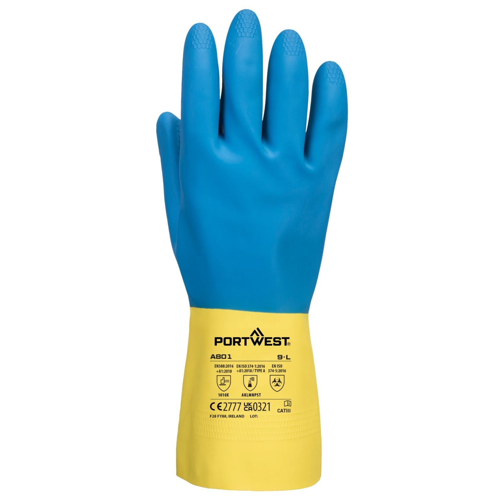 Portwest Handschoenen A801 Chemisch bestendig geel-blauw(Y4)