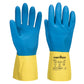 Portwest Handschoenen A801 Chemisch bestendig geel-blauw(Y4)