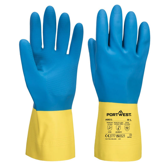 Portwest Handschoenen A801 Chemisch bestendig geel-blauw(Y4)