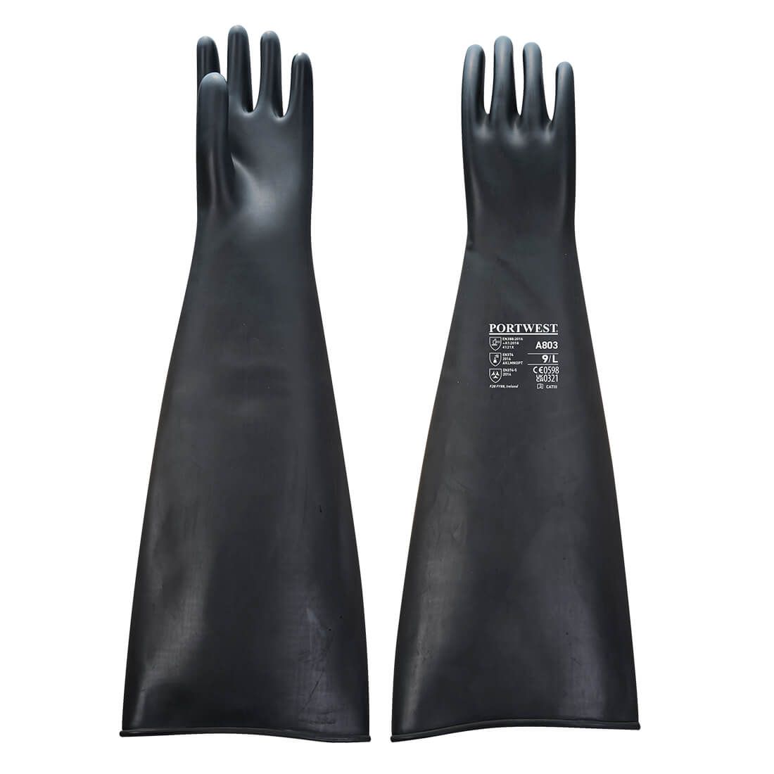 Portwest Handschoenen A803 Chemisch resisten black(BK)