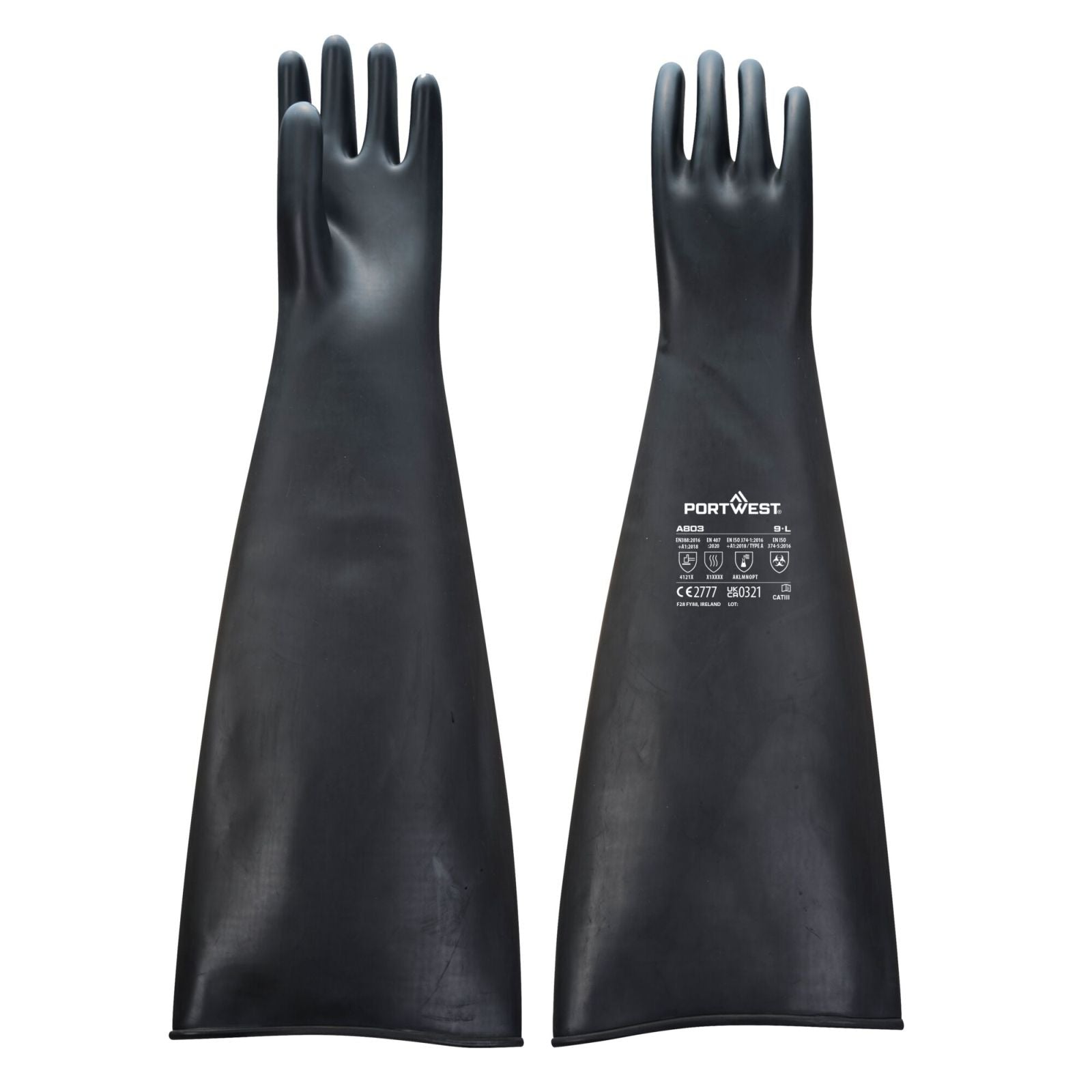 Portwest Handschoenen A803 Chemisch resisten black(BK)