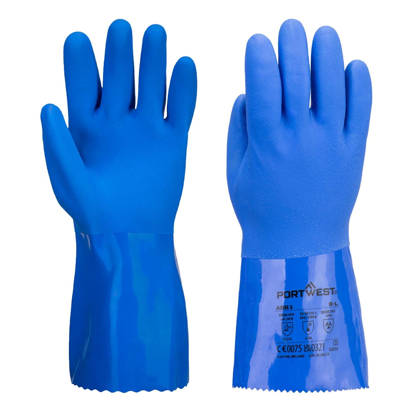Portwest Handschoenen A881 Chemisch bestendig blauw(BL)