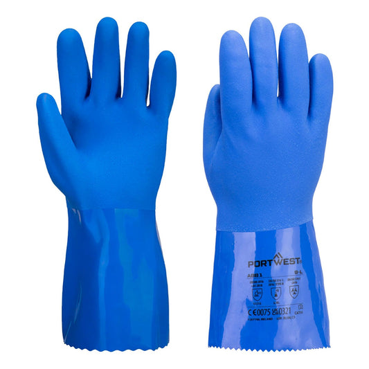 Portwest Handschoenen A881 Chemisch bestendig blauw(BL)