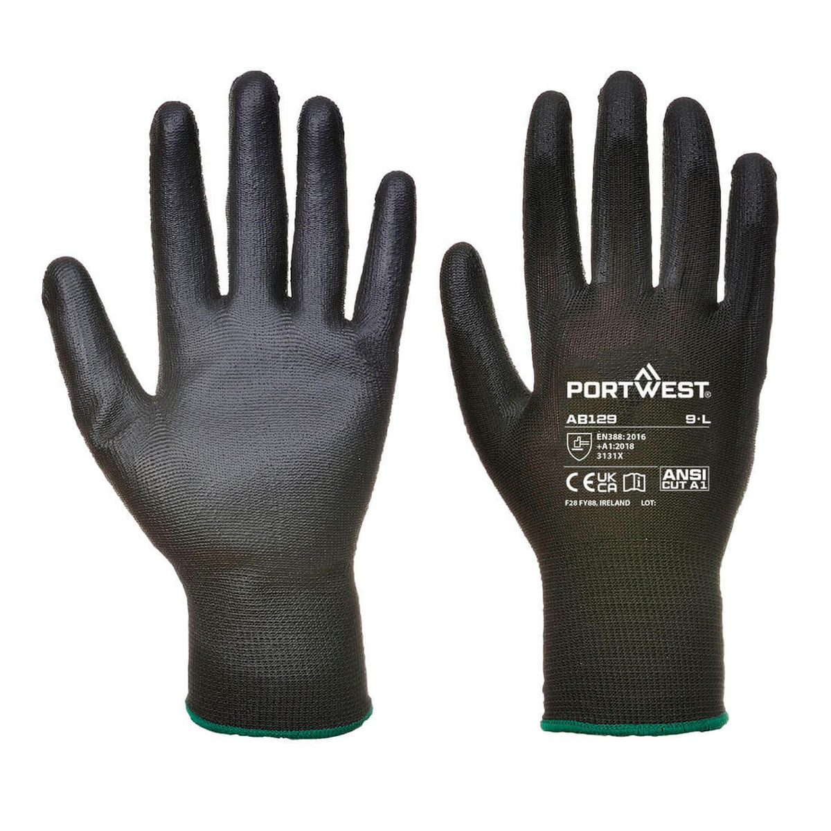 Portwest palmhandschoen AB129 PU - 288 paar zwart(K8)
