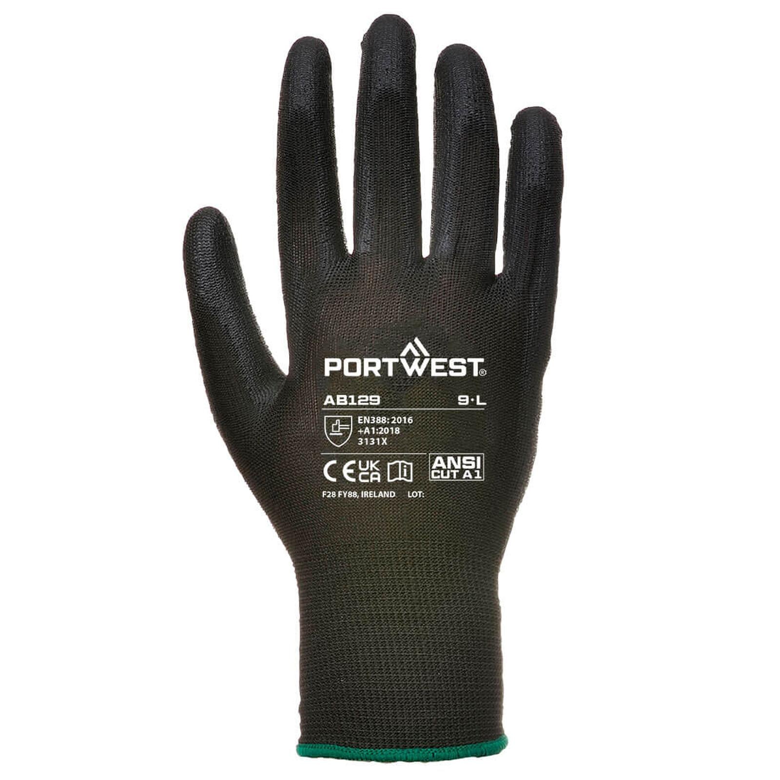 Portwest palmhandschoen AB129 PU - 288 paar zwart(K8) Klant 484