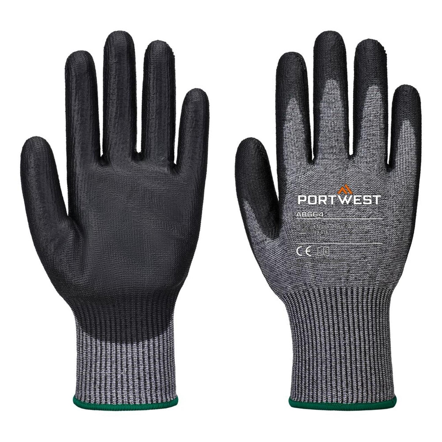 Portwest Snijbestendig Handbescherming Handschoenen AB664 Snijklasse F13 PU Handschoen Multipack (Pk12) grijs-zwart(G8)
