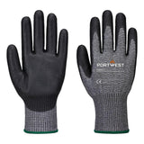 Portwest Snijbestendig Handbescherming Handschoenen AB664 Snijklasse F13 PU Handschoen Multipack (Pk12) grijs-zwart(G8)