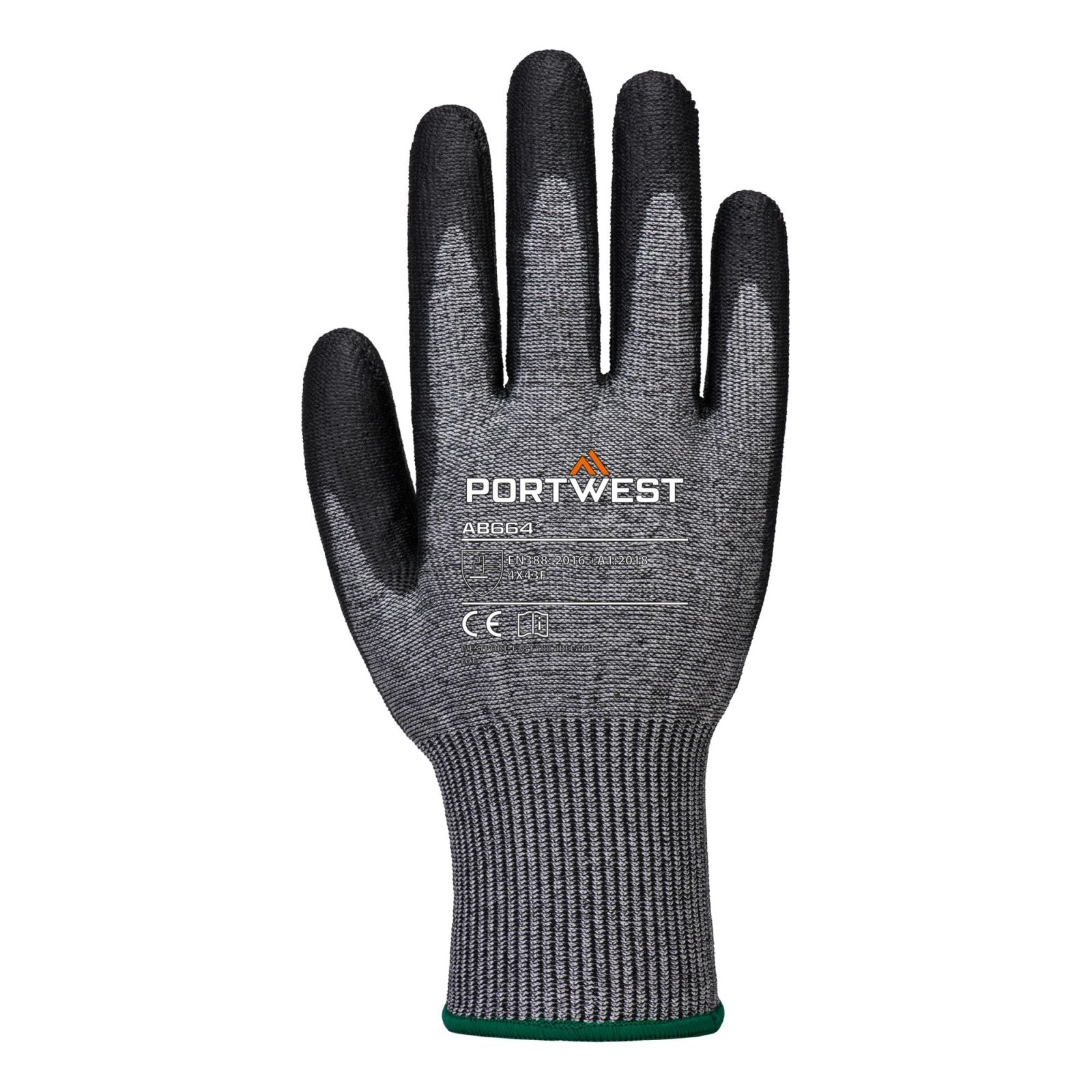 Portwest Snijbestendig Handbescherming Handschoenen AB664 Snijklasse F13 PU Multipack (Pk12) grijs-zwart(G8)