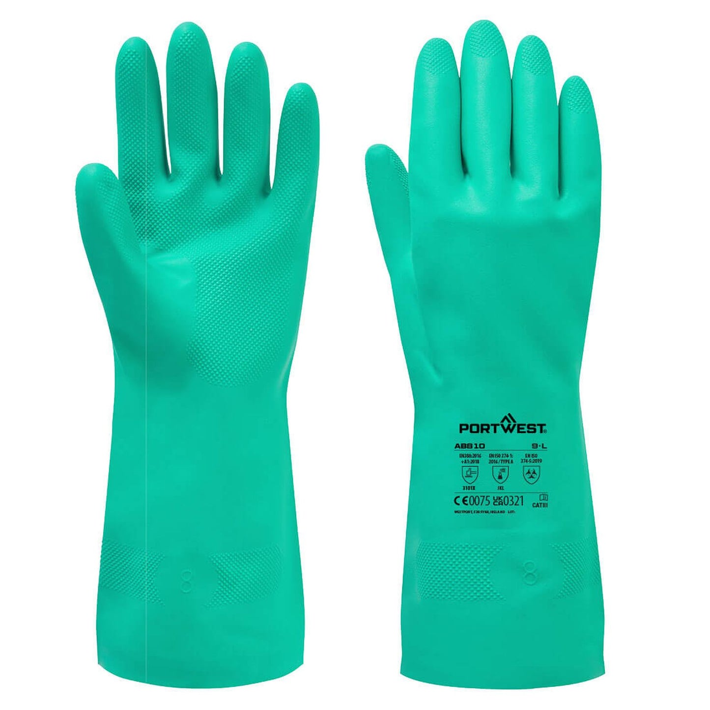 Portwest handschoen AB810 chemisch B 16 nitril groen(GN)