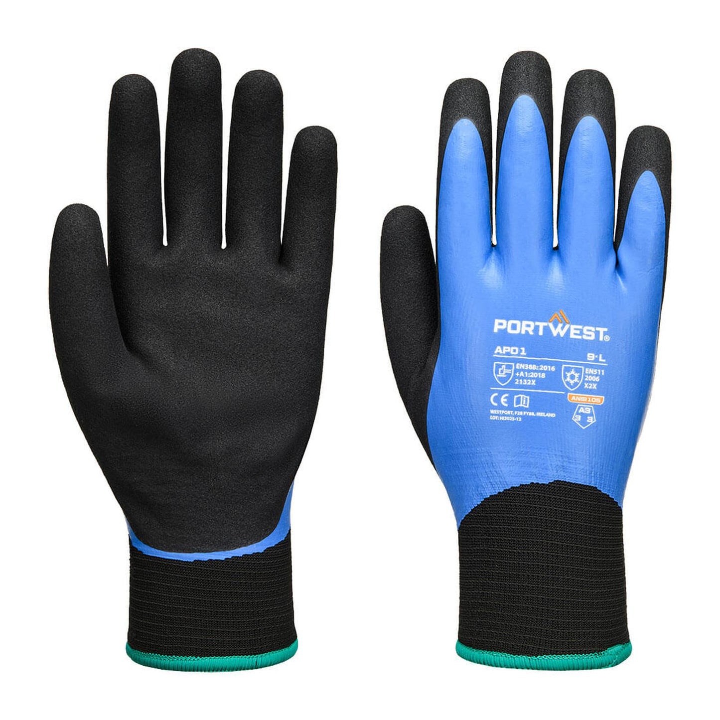 Portwest Handschoenen AP01 blauw-zwart(B8)