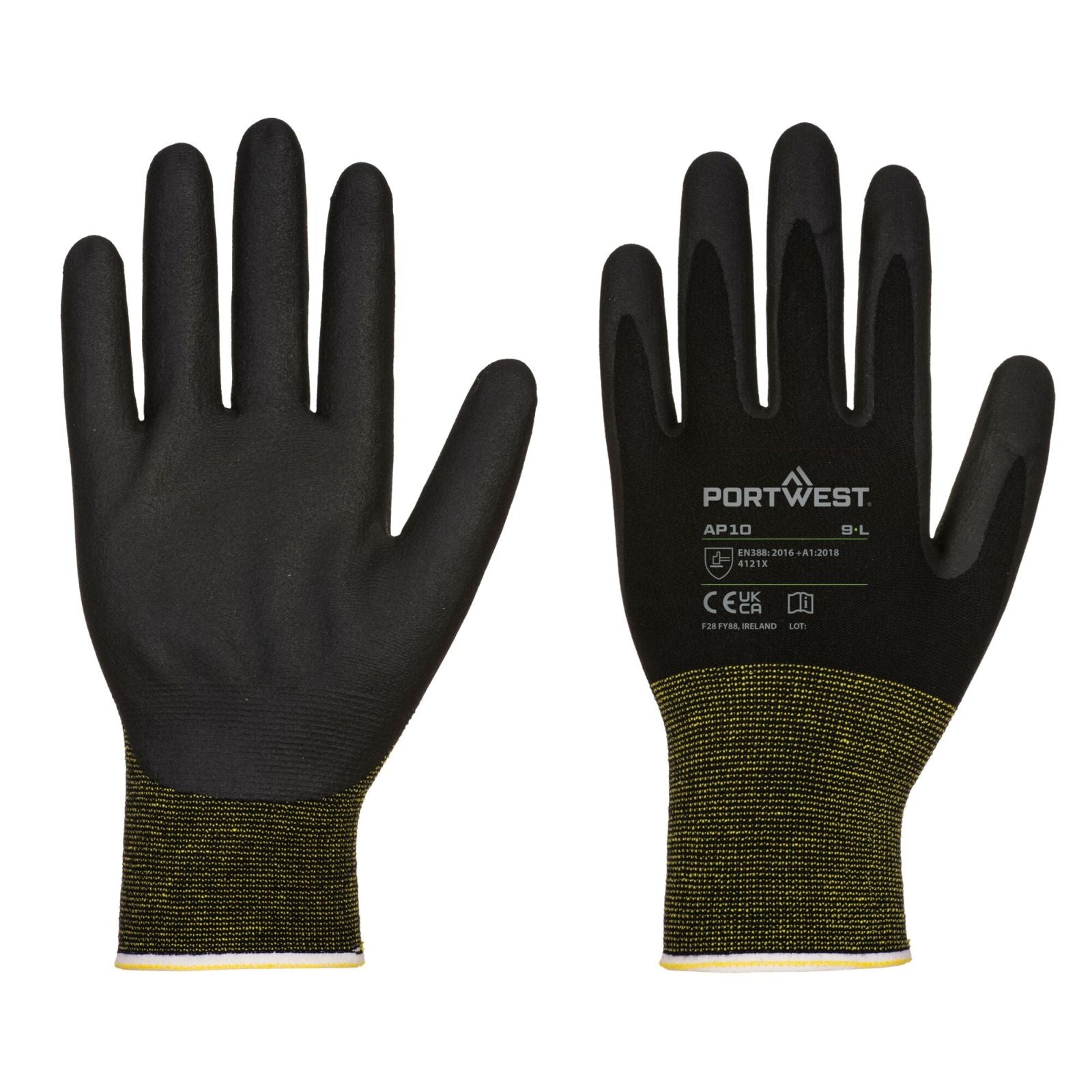 Portwest Handschoenen AP10 zwart(K8)