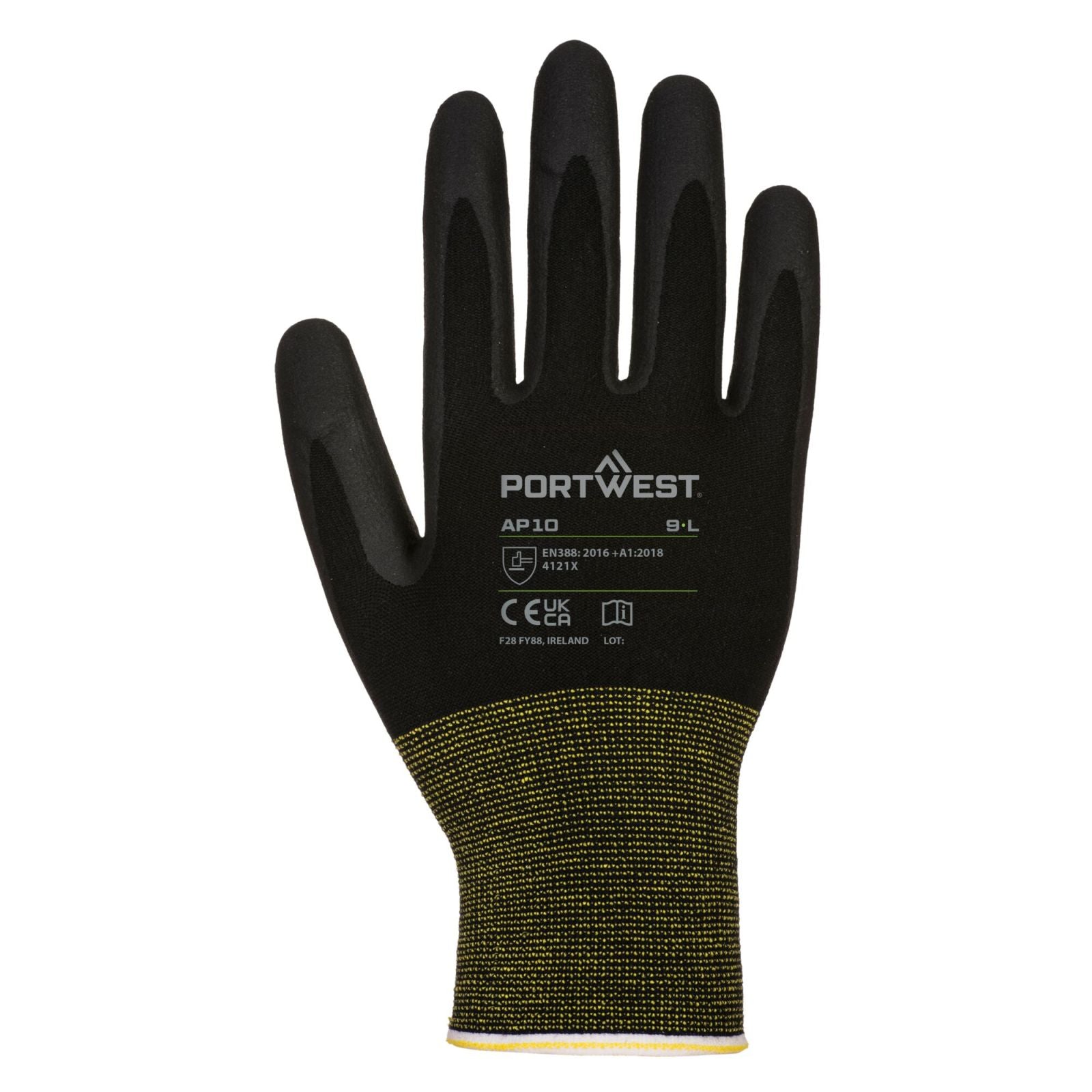 Portwest Handschoenen AP10 zwart(K8)