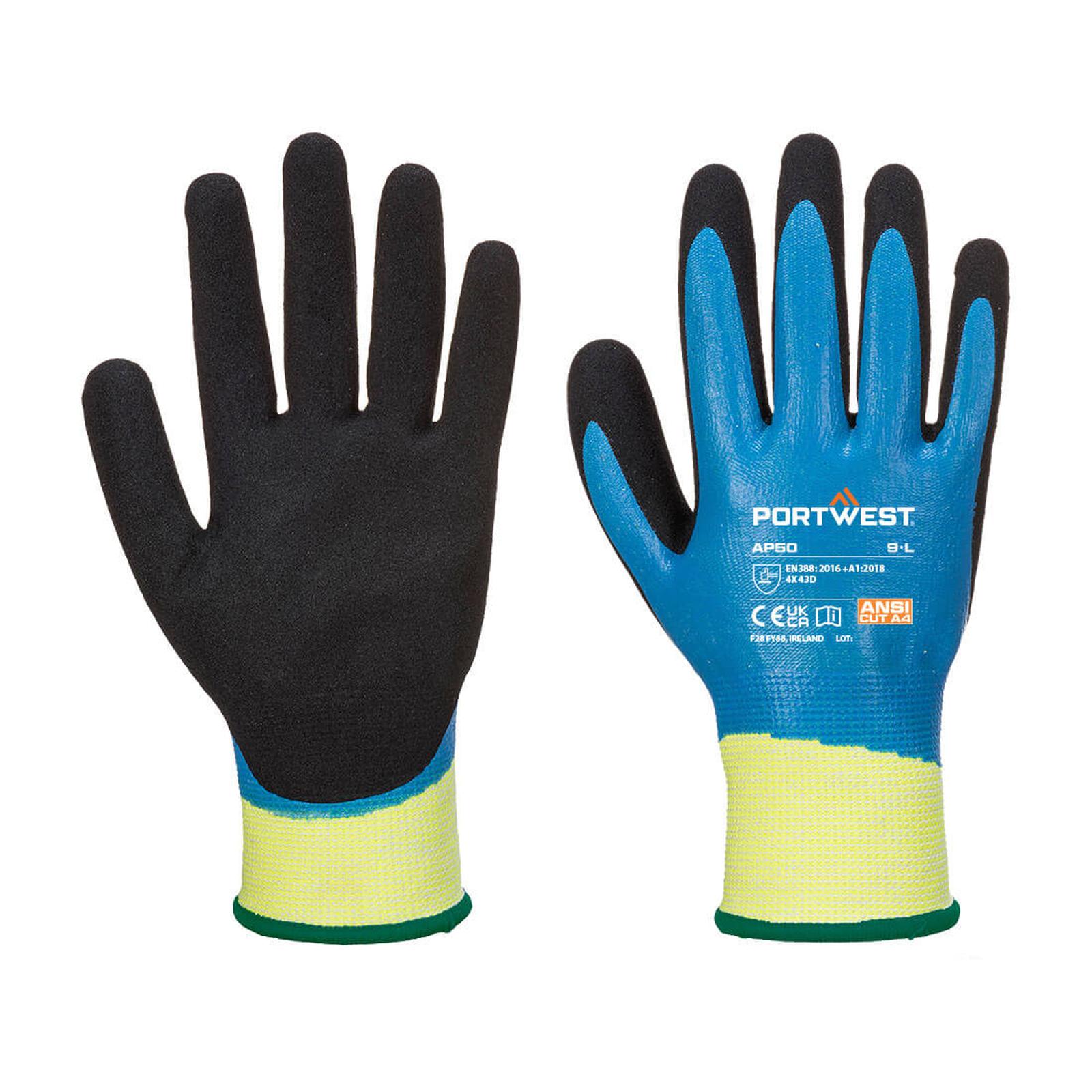 Portwest Handschoenen AP50 blauw-zwart(B8)