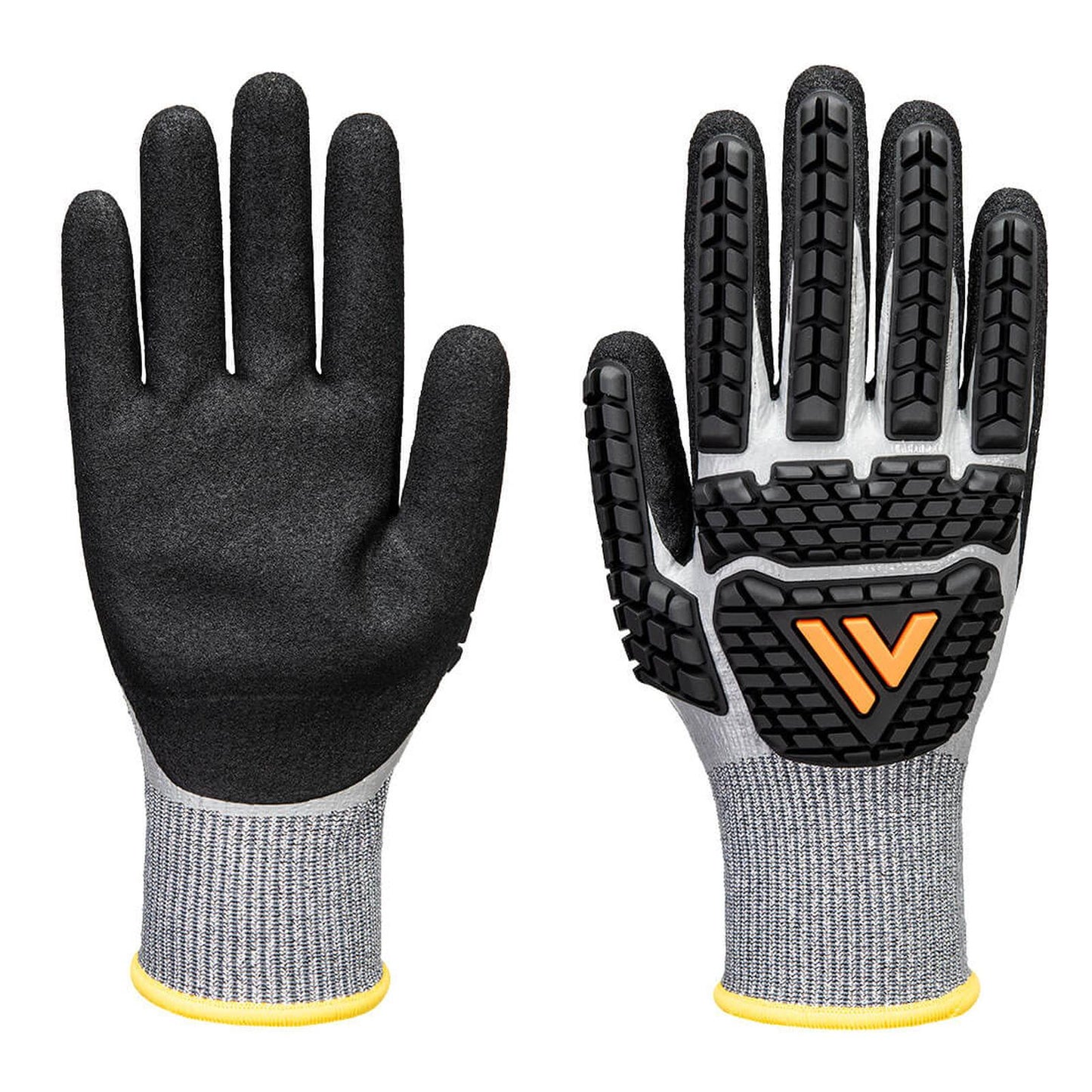 Portwest Handbescherming Impact protection Handschoenen AP54 impact F13 nitrile foam waterdicht grijs-zwart(G8)