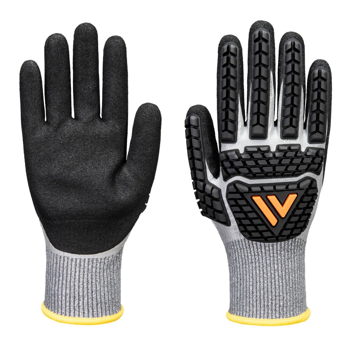 Portwest Handbescherming Impact protection Handschoenen AP54 impact F13 nitrile foam waterdicht grijs-zwart(G8)