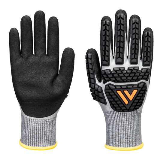 Portwest Handbescherming Impact protection Handschoenen AP54 impact F13 nitrile foam waterdicht grijs-zwart(G8)