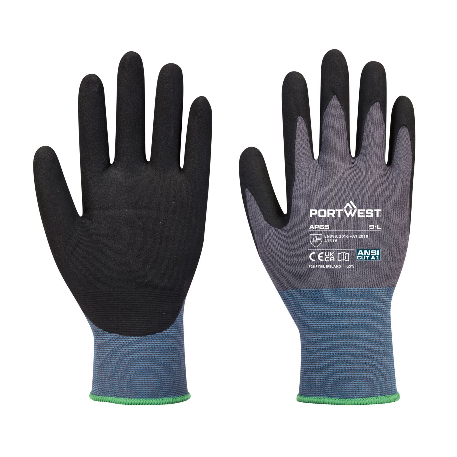 Portwest Handschoenen AP65 zwart-grijs(K7)