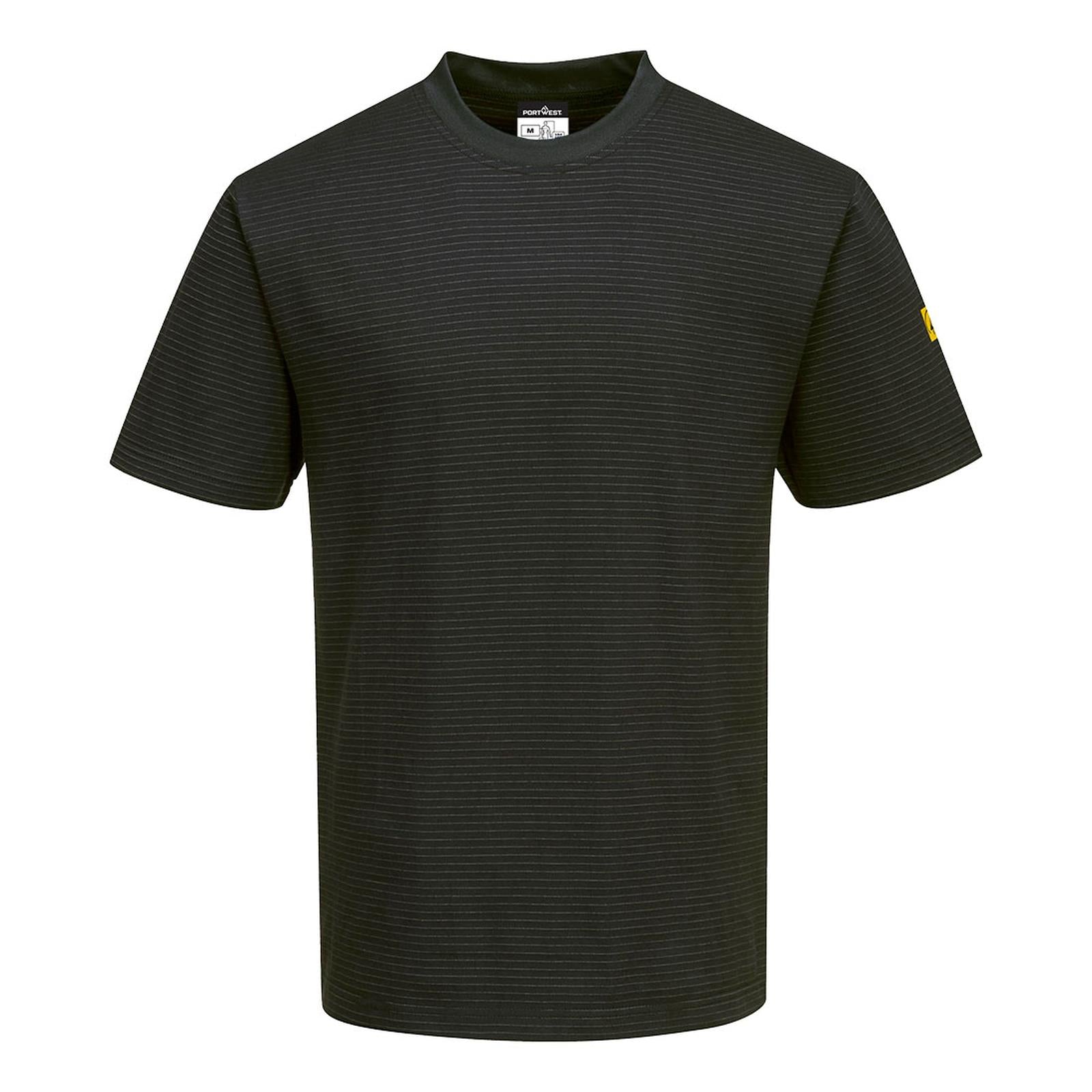 Portwest ESD Werkkleding ESD-beschermende kleding T-Shirt AS20 antistatisch ESD zwart(BK)