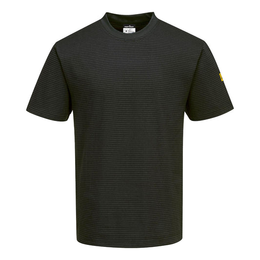 Portwest ESD Werkkleding ESD-beschermende kleding T-Shirt AS20 antistatisch ESD zwart(BK)