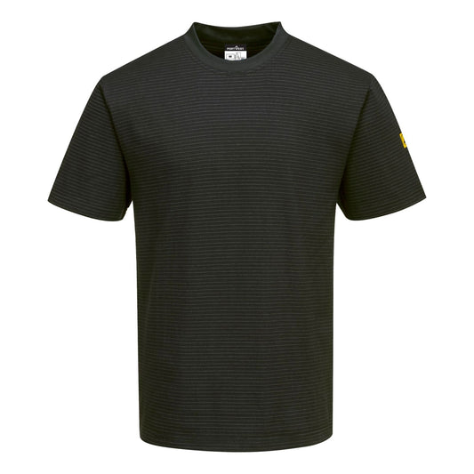 Portwest ESD Werkkleding ESD-beschermende kleding T-Shirt AS20 antistatisch ESD zwart(BK)