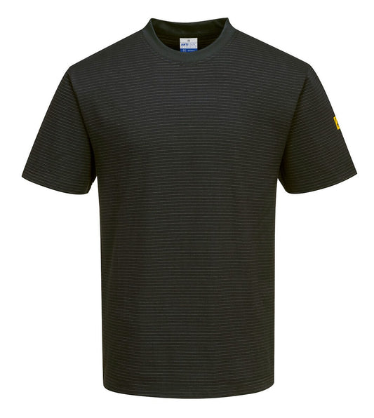 Portwest ESD Werkkleding ESD-beschermende kleding T-Shirt AS20 antistatisch ESD zwart(BK)