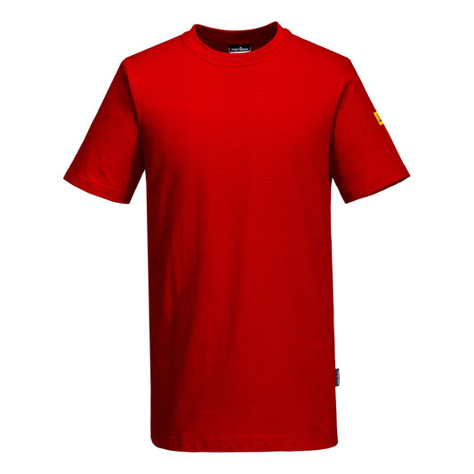 Portwest Werkkleding ESD-beschermende kleding T-Shirt AS20 antistatisch ESD diep rood(DR)