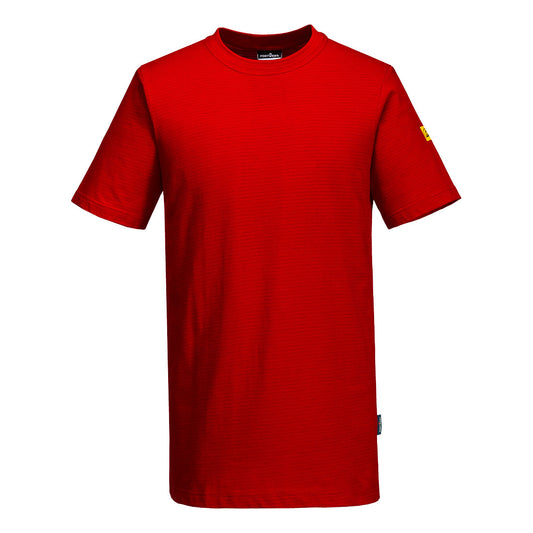 Portwest Werkkleding ESD-beschermende kleding T-Shirt AS20 antistatisch ESD diep rood(DR)