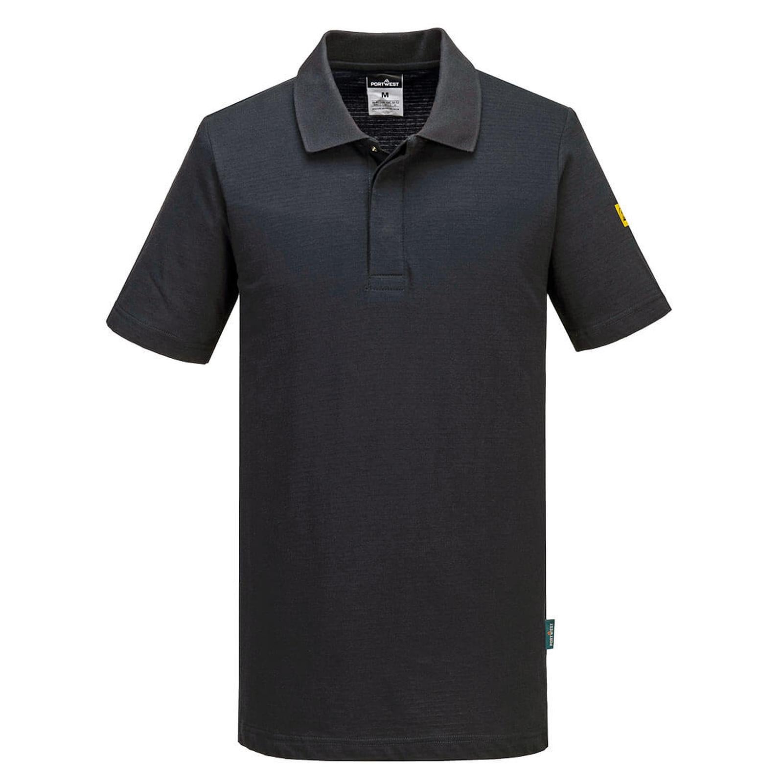 Portwest Werkkleding ESD-beschermende kleding Poloshirts AS21 antistatisch ESD zwart(BK)