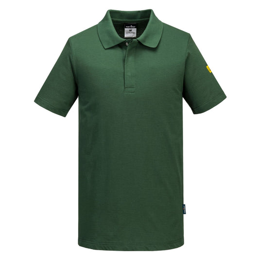 Portwest Werkkleding ESD-beschermende kleding Poloshirts AS21 antistatisch ESD bosgroen(FG)