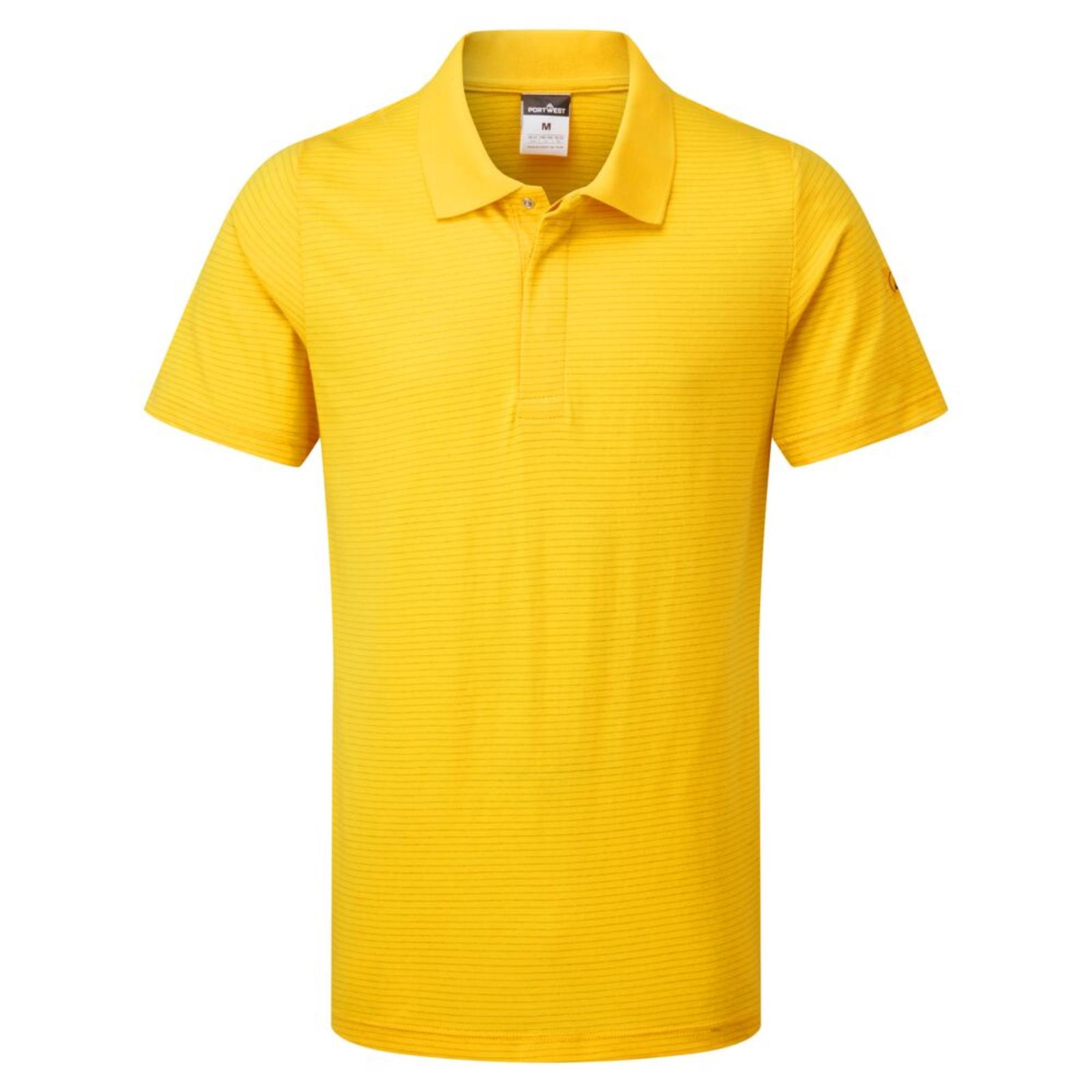 Portwest Werkkleding ESD-beschermende kleding Poloshirts AS21 antistatisch ESD diep geel(YE)
