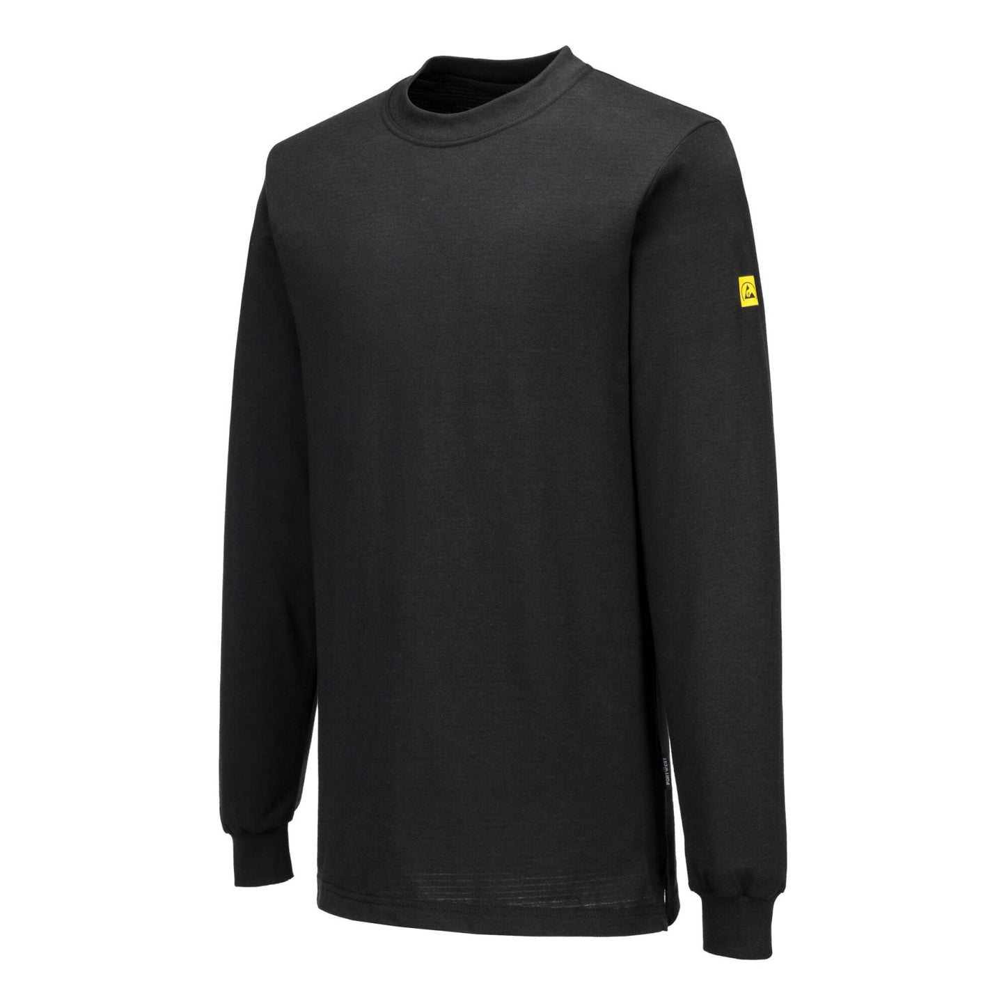 Portwest ESD Werkkleding ESD-beschermende kleding T-Shirt AS22 lange mouw antistatisch ESD zwart(BK)