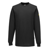 Portwest ESD Werkkleding ESD-beschermende kleding T-Shirt AS22 lange mouw antistatisch ESD zwart(BK)