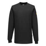 Portwest ESD Werkkleding ESD-beschermende kleding T-Shirt AS22 lange mouw antistatisch ESD zwart(BK)
