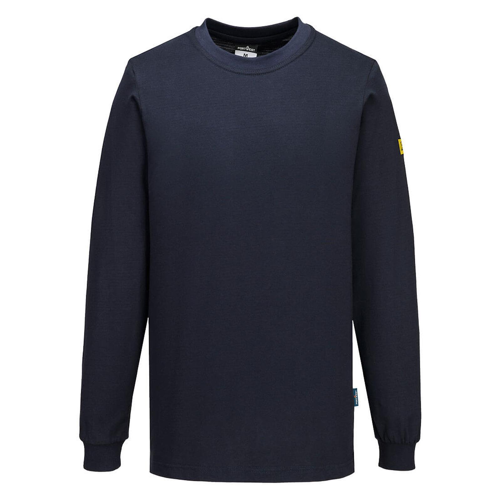 Portwest Werkkleding ESD-beschermende kleding T-Shirt AS22 antistatisch ESD lange mouw donker marineblauw(NV)