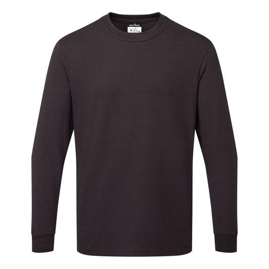 Portwest Werkkleding ESD-beschermende kleding T-Shirt AS22 antistatisch ESD lange mouw donker marineblauw(NV)