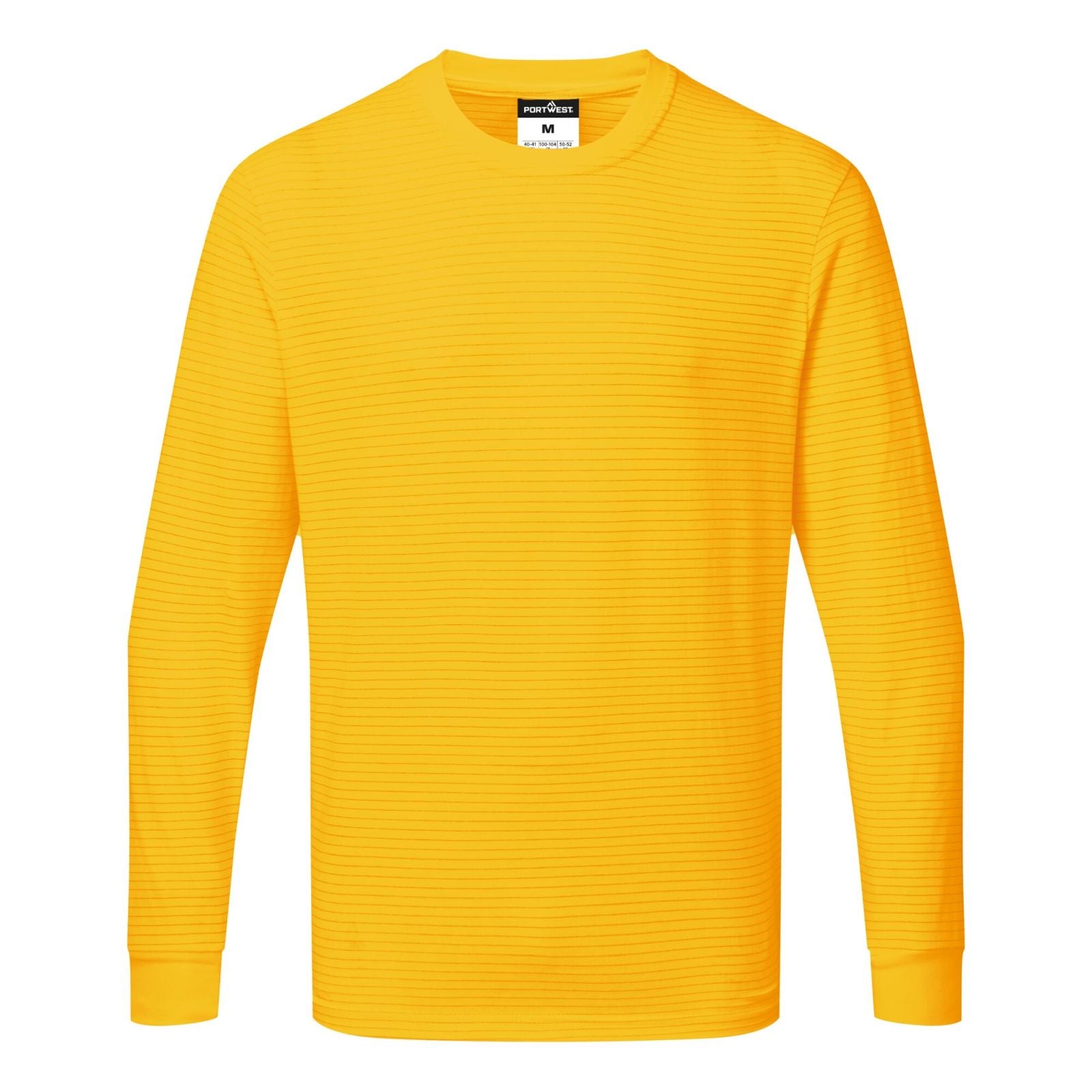 Portwest Werkkleding ESD-beschermende kleding T-Shirt AS22 antistatisch ESD lange mouw diep geel(YE)