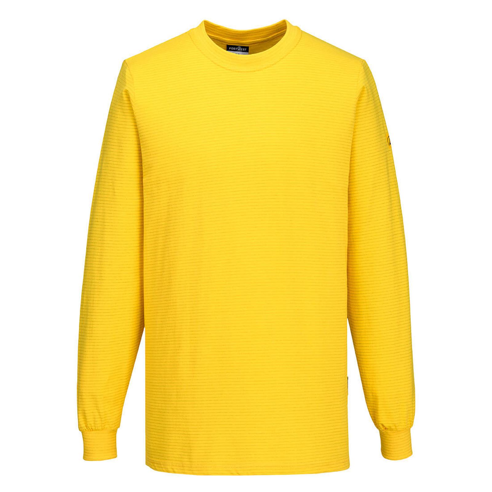 Portwest Werkkleding ESD-beschermende kleding T-Shirt AS22 antistatisch ESD lange mouw diep geel(YE)