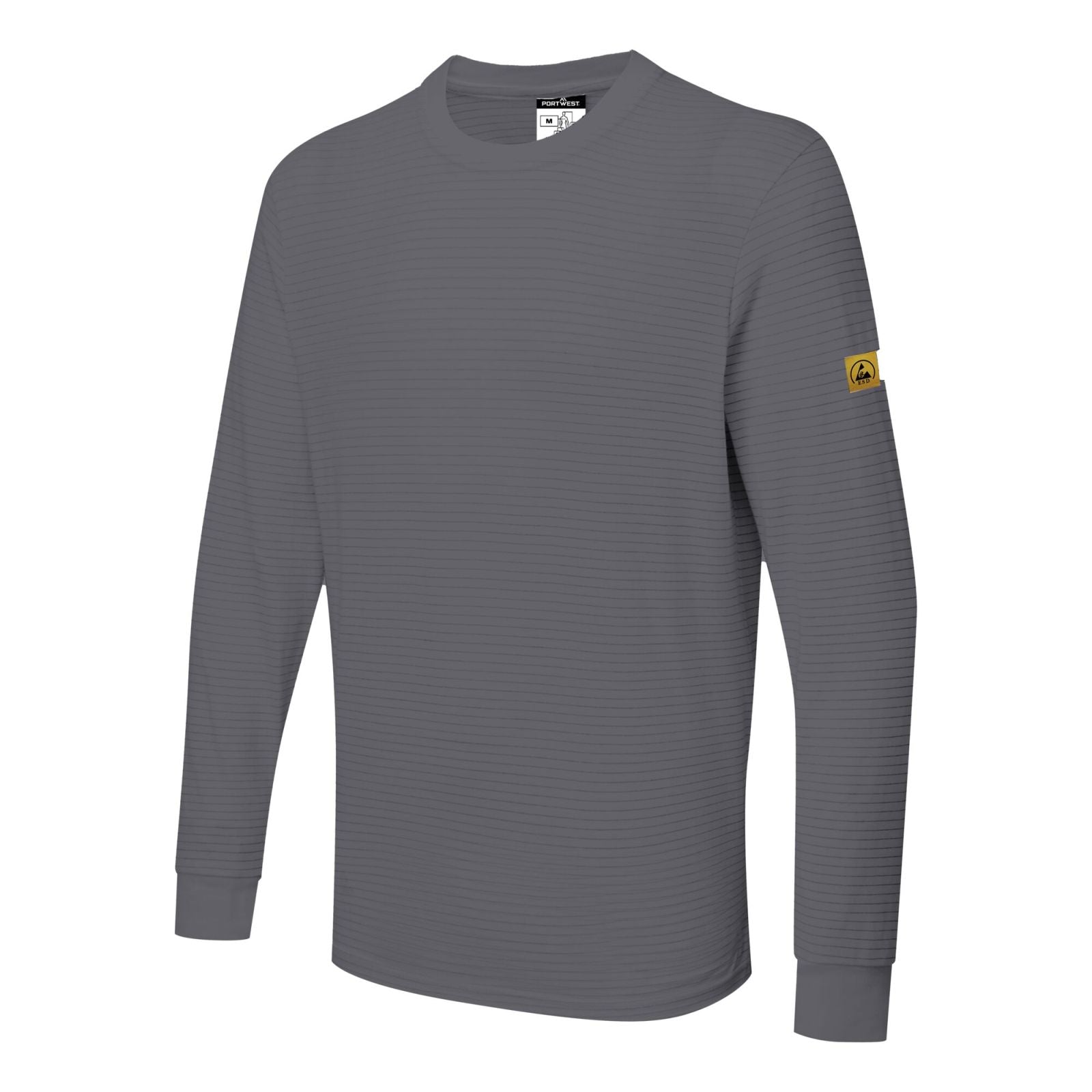 Portwest Werkkleding ESD-beschermende kleding T-Shirt AS22 antistatisch ESD lange mouw zoomgrijs(ZO)