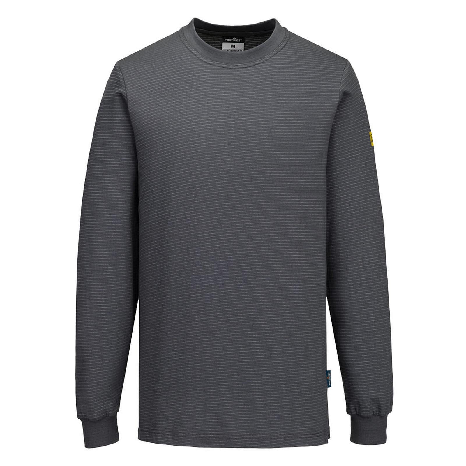 Portwest Werkkleding ESD-beschermende kleding T-Shirt AS22 antistatisch ESD lange mouw zoomgrijs(ZO)