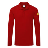 Portwest ESD Werkkleding Poloshirt AS23 lange mouw anti-statisch ESD Polo diep rood(DR)